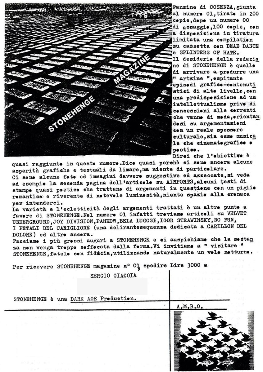 stonehenge fanzine